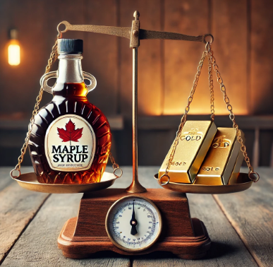 Maple syrup weight vs gold 